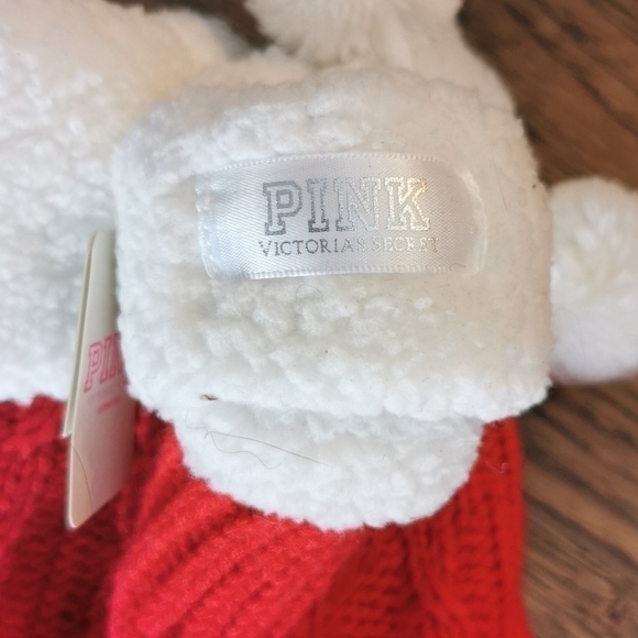 PINK Victoria's Secret Red Socks White Fur Trim New - Picture 4 of 5